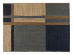 Прямоугольный узорчатый джутовый ковер