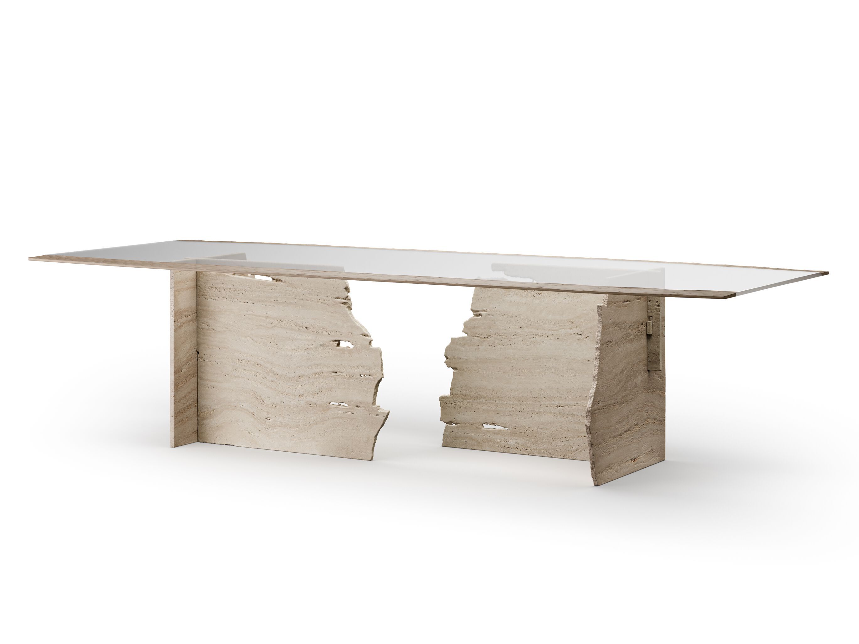 Травертин и стеклянный обеденный стол ARTE VENEZIANA пещера ARCH-00097260