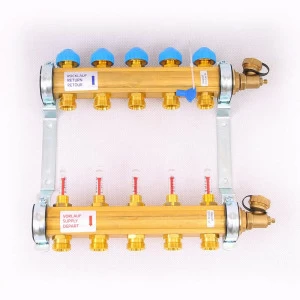 Коллекторная группа HKV/T с термостатическими вентилями и расходомерами WATTS Ind 1"x3/4"ЕК 5 выходов