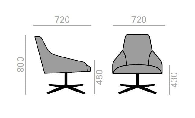 4-спицевое мягкое рабочее кресло Andreu World Alya Executive ARCH-00149778 - Вид №2