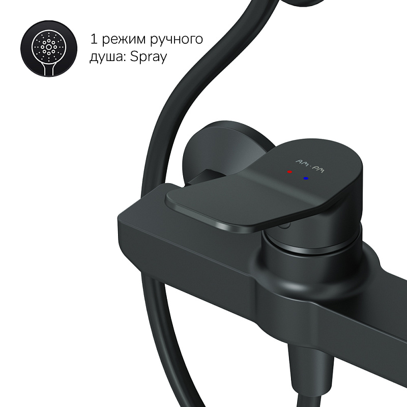 F42885A24 набор 2в1: см-ль д/душа верхний душ d 220 мм ручн.душ 110 мм 1 ф-ция душевая шт AM.PM X-Joy  - Вид №9