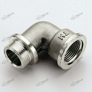 Колено с упором ВР-НР  3/4"x3/4" никель TIEMME 1500243