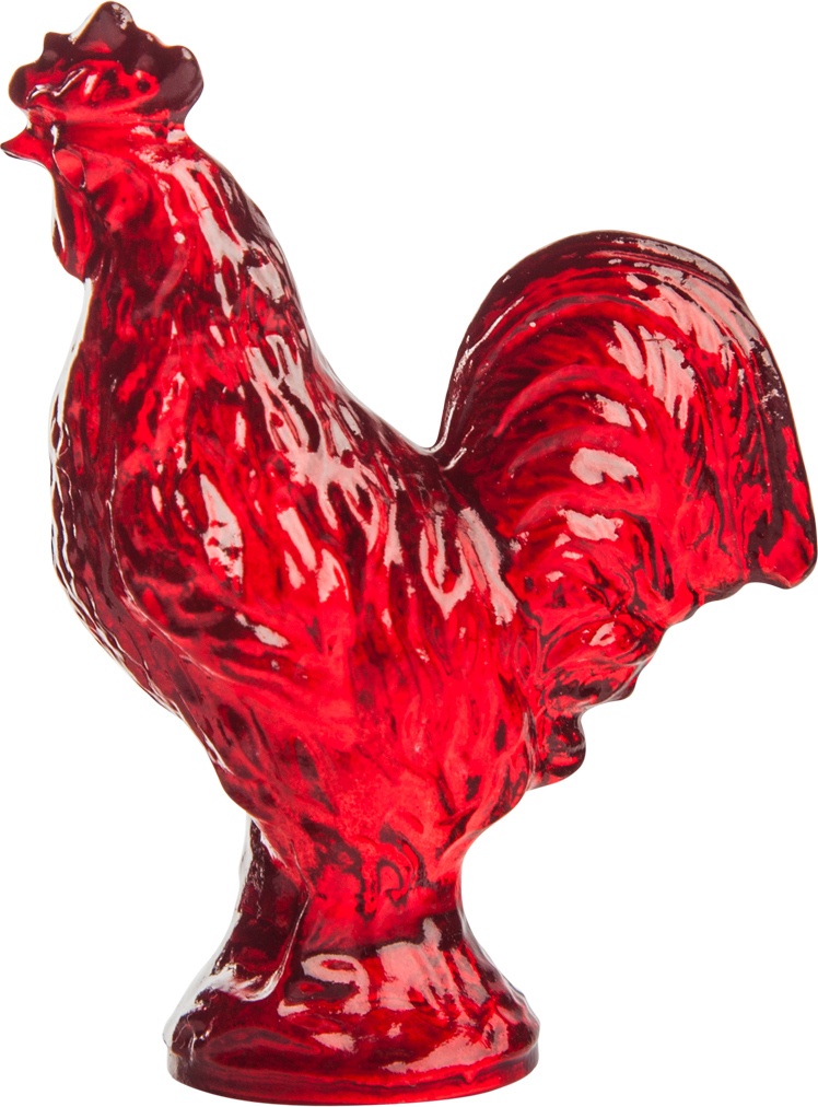 10595783 Cristal de Paris Фигурка Cristal de Paris "Петух" 4,5х5,5см (красная) Хрусталь 