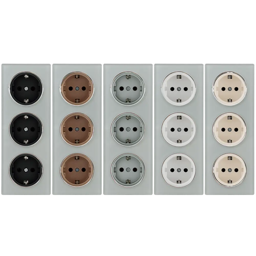 ONEKEYELECTRO Florence - тройная стеклянная рамка для вертикальных розеток 82838546 STLM-0036877 - Вид №1