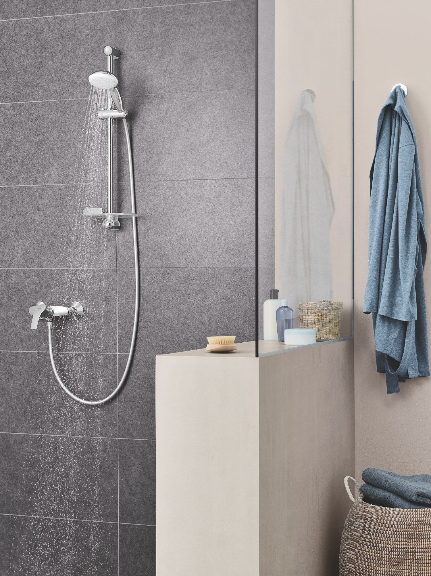 Подъемный стержень с ручным душем с шлангом с мыльницей Grohe Storma 100 ARCH-00012080 - Вид №1