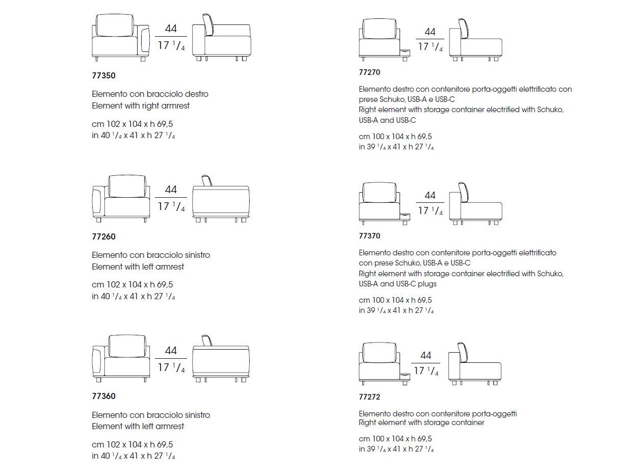 Модульный тканевый диван с отсеком для хранения Giorgetti Giorgetti Maserati Edition ARCH-00095059 - Вид №7