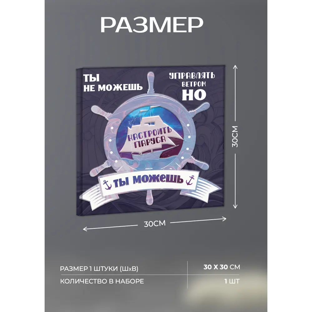 Картина на холсте Ты можешь 30x30 см 87233233 STLM-2049832 FBRUSH  - Вид №3