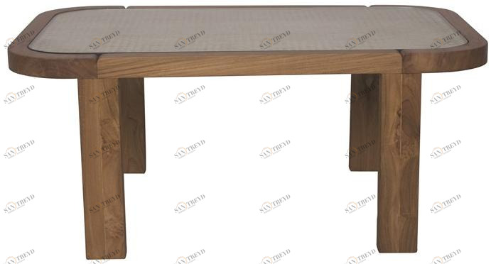 Il Giardino di Legno Прямоугольный садовый стол из дерева и стекла Dual Dual04c9