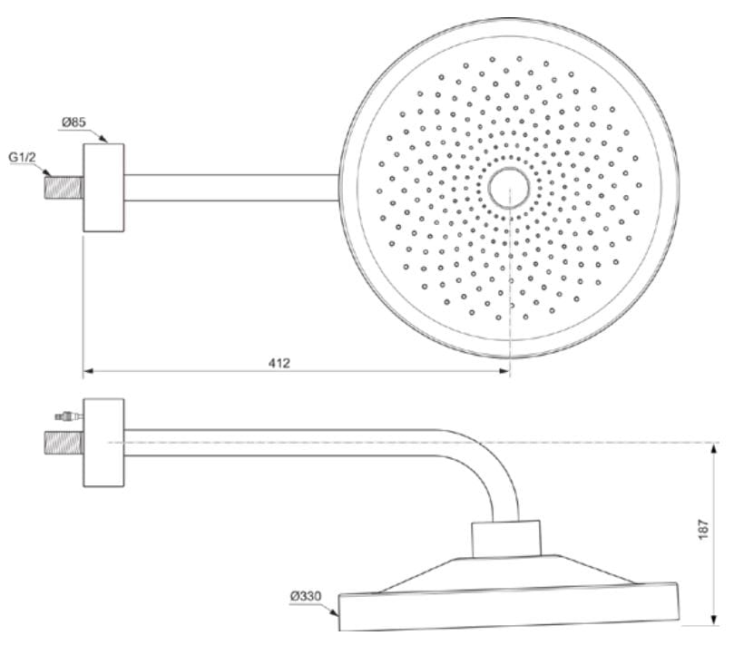 ABS регулируемая круглая душевая головка Ideal Standard Idealrain Solos ARCH-00149586 - Вид №4