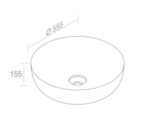 L601T0R0V0116 Раковина накладная ELITE ROUND 555х555х155 мм без перелива Серый матовый AeT ITALIA - Вид №1
