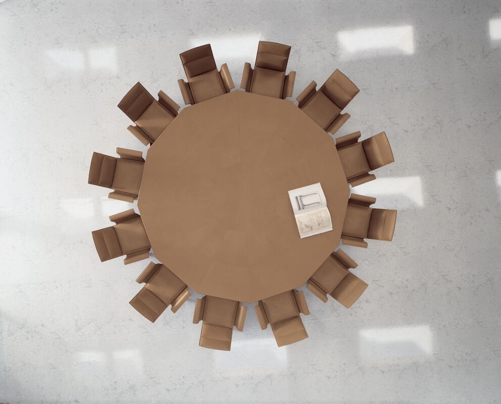 Круглый стол для совещаний с кожаной обивкой i 4 Mariani ARCH-00049928 - Вид №1