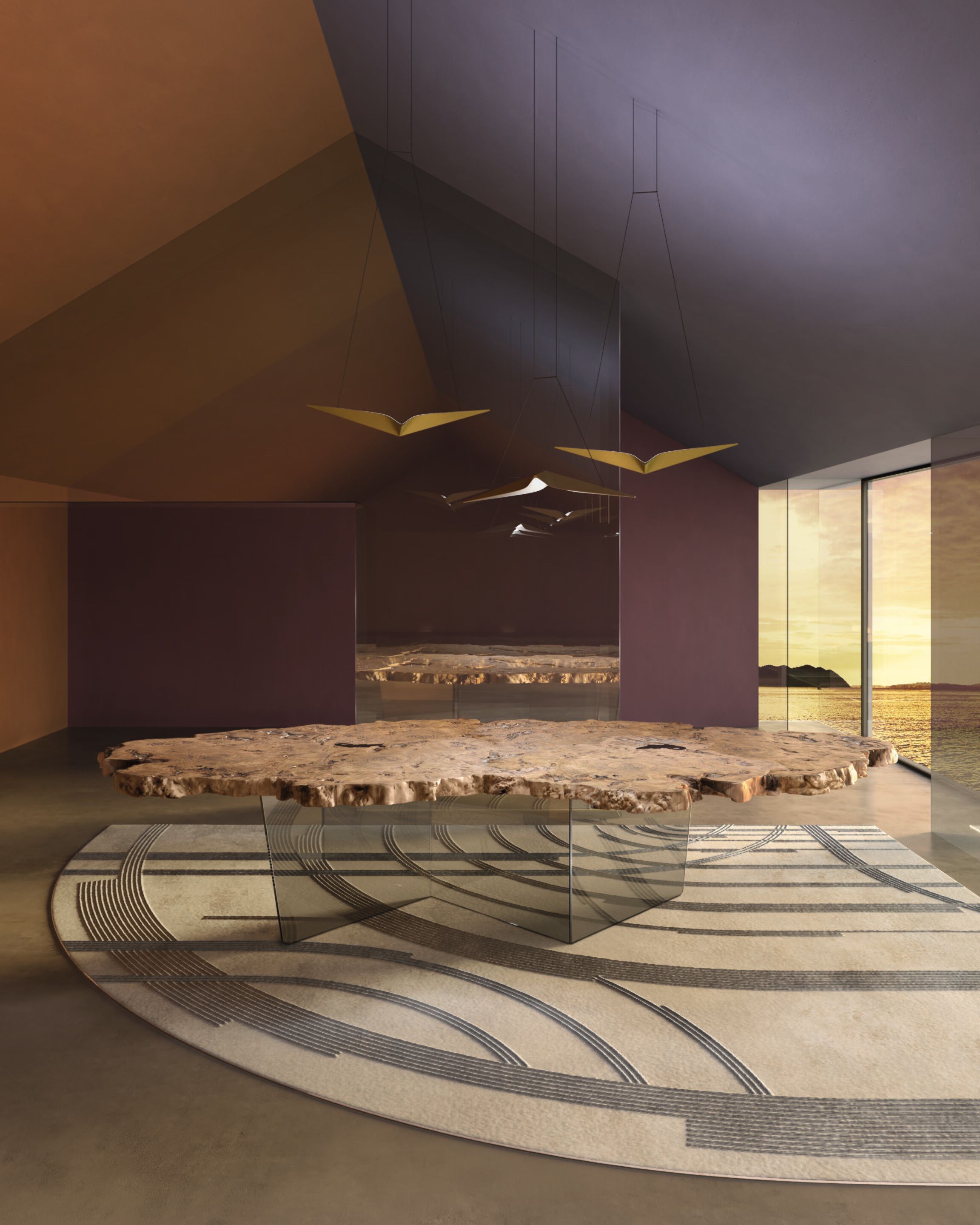 Обеденный стол из дерева и стекла Bizzotto Italia ARCH-00082149 - Вид №6