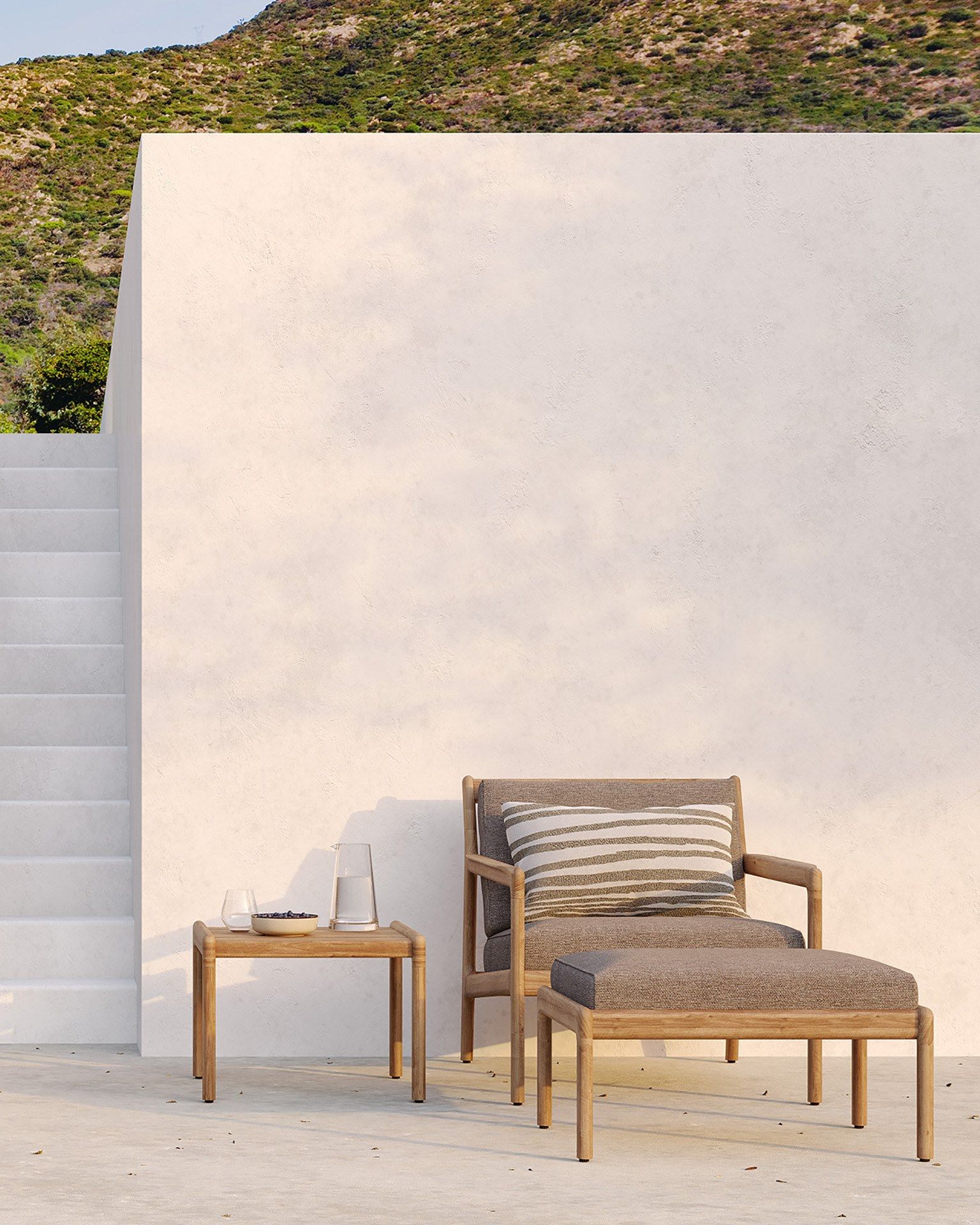 Наружная полиамидная полосатая подушка Ethnicraft Mystic Ink ARCH-00096236 - Вид №5