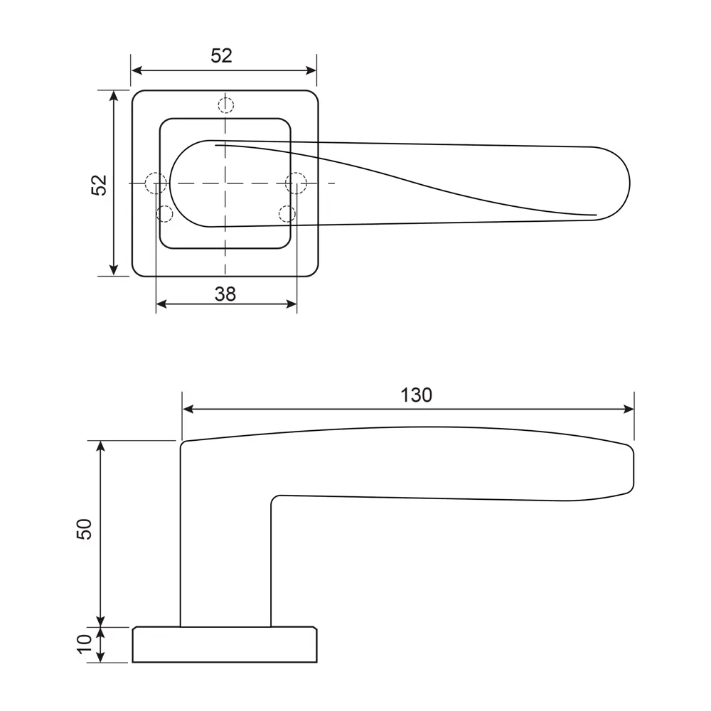 Дверная ручка на розетке Armex H-22114-A без запирания цвет графит STLM-2132775 - Вид №8