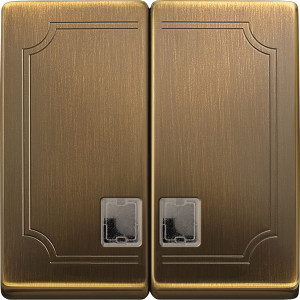 MTN413543 Клавиша двойная с линзами , античная латунь Schneider Electric Merten System Design