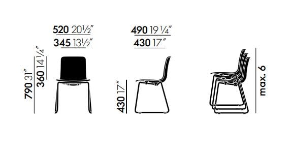 Штабелируемый стул для салазок VITRA HAL ARCH-00057128 - Вид №2