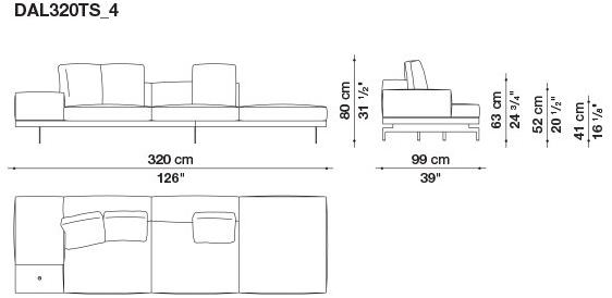 B&B Italia 3-х местный тканевый диван с шезлонгом Dock sun-id-1355318 - Вид №14