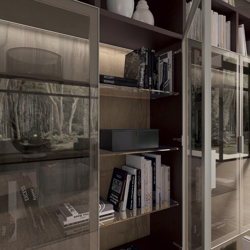 Febal Casa Подвесной книжный шкаф из меламина с подставкой под телевизор sun-id-1495584 - Вид №3