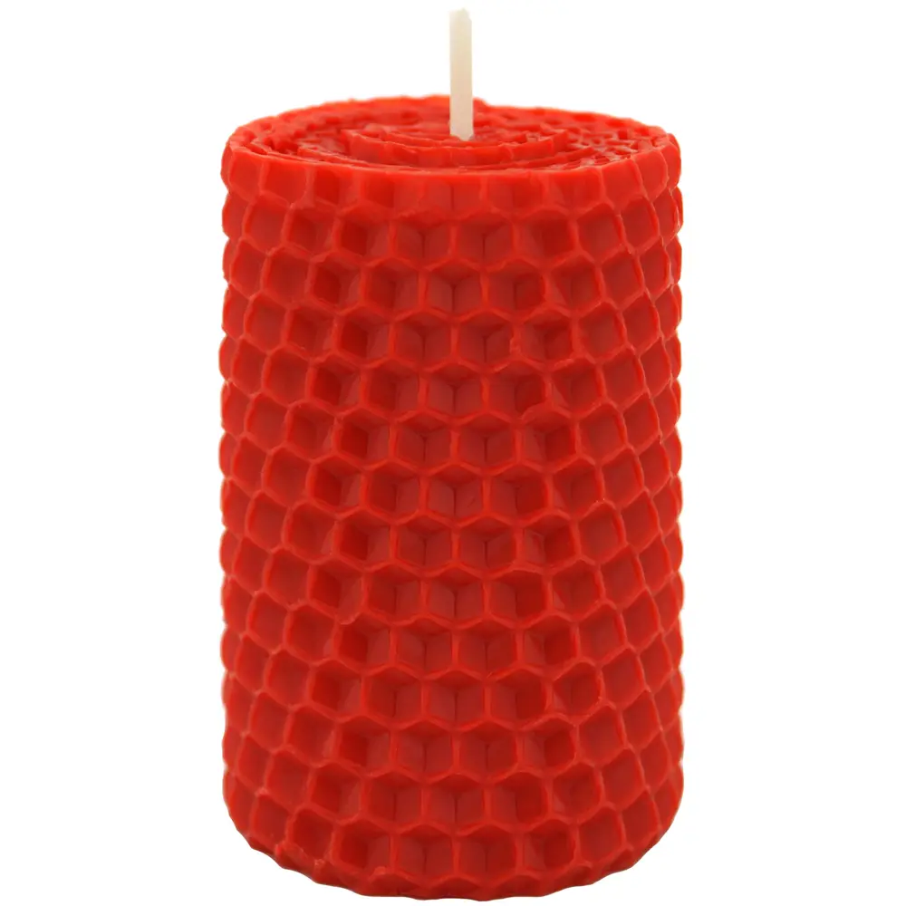 Свеча вощинная цилиндр красная 3x6.5 см EVIS STLM-2144369