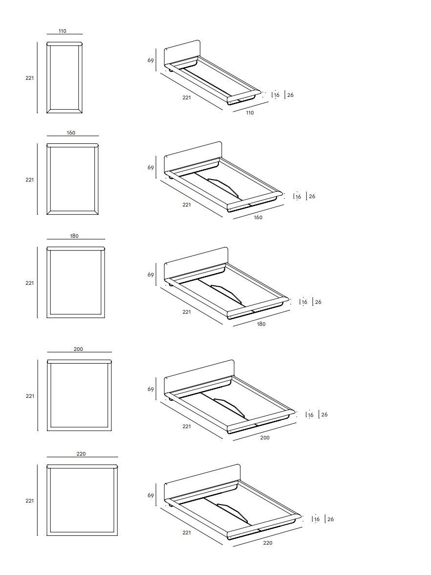 Двуспальная кровать с мягким изголовьем Living Divani Avalon ARCH-00120320 - Вид №7
