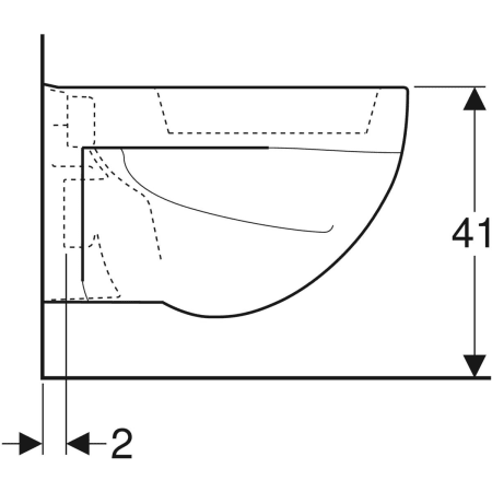 203140000 Подвесной унитаз горизонтальный смыв Geberit Renova Geberit  - Вид №4