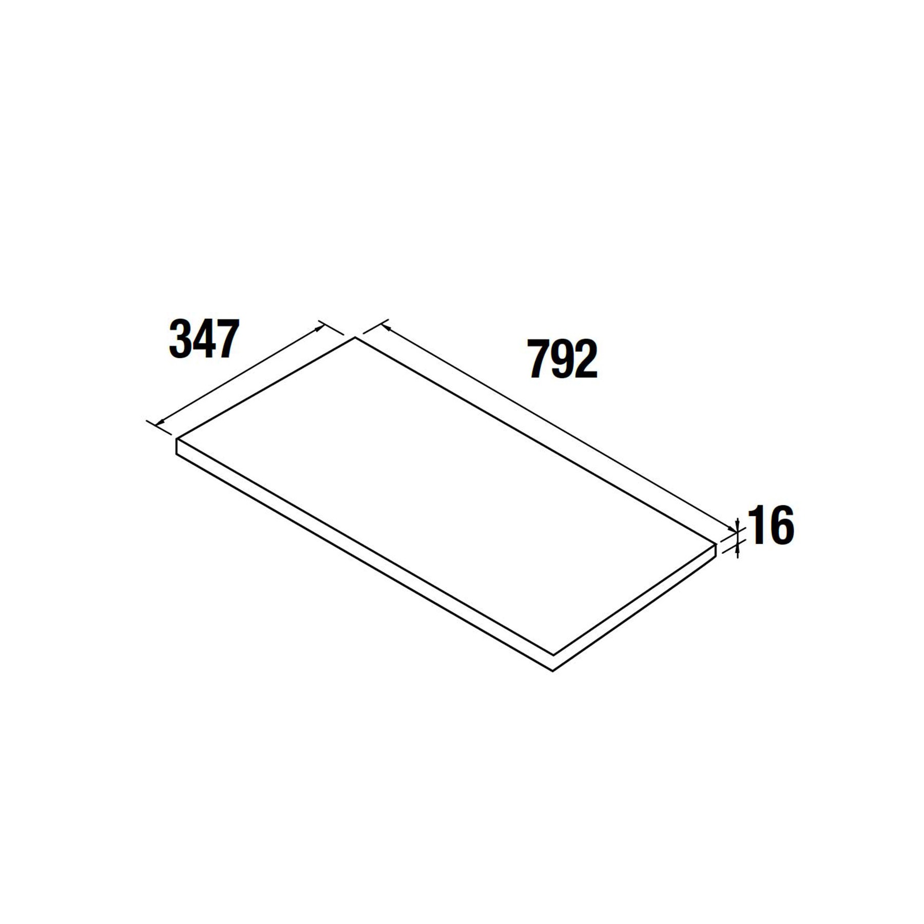 24839 SALGAR Полка АЛЬЯНС глубиной 40 ГЛЯНЦЕВЫЙ БЕЛЫЙ 792 x 347 x 16 мм  - Вид №1