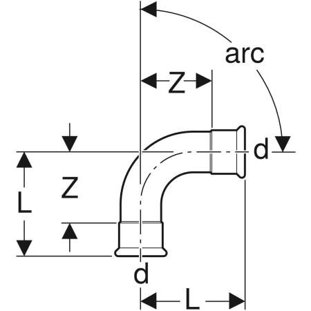 GEBERIT 20603 Отвод Geberit Mapress из углеродистой стали  - Вид №2