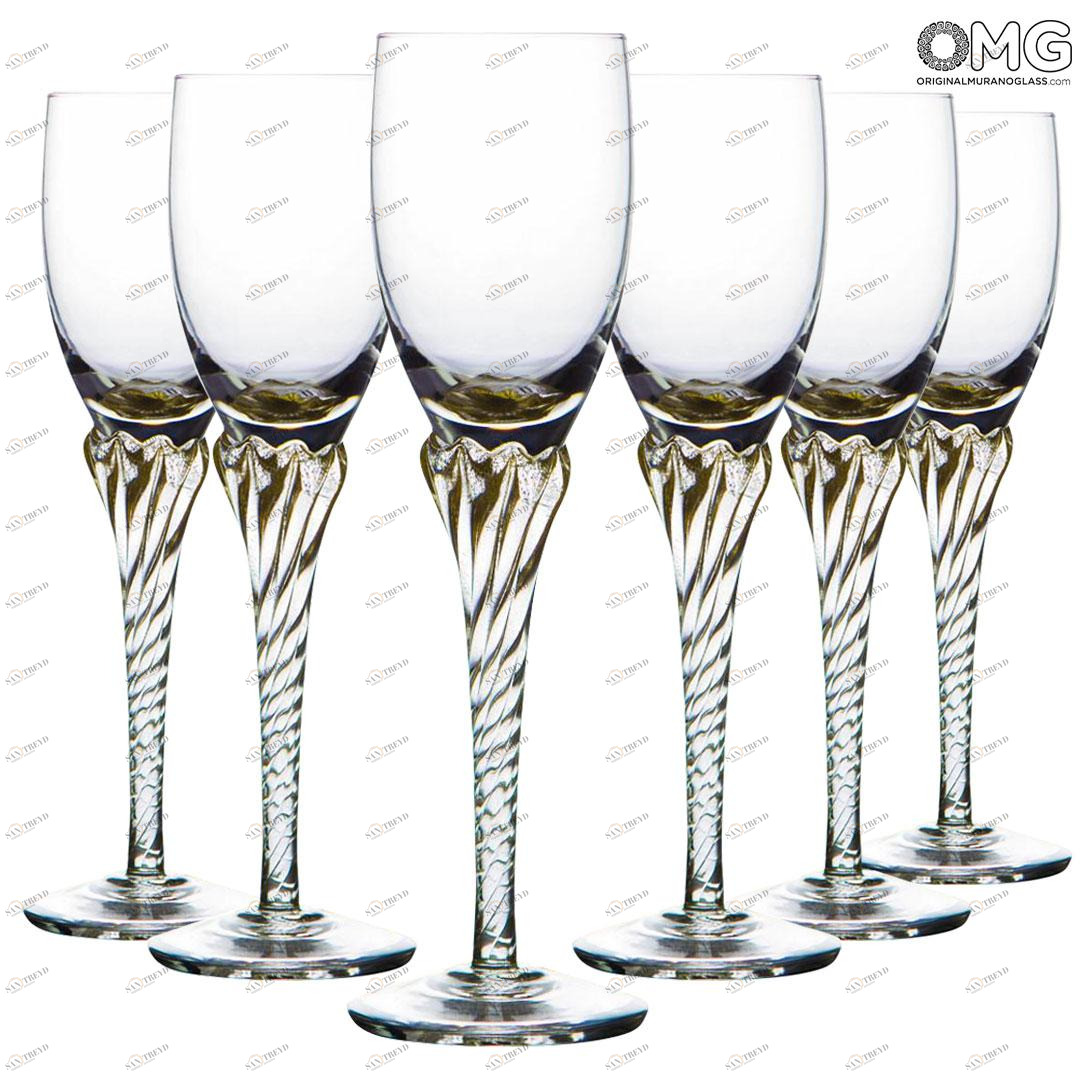 2704 ORIGINALMURANOGLASS Бокал-флюте из прозрачного стекла - Original Murano Glass OMG  см 