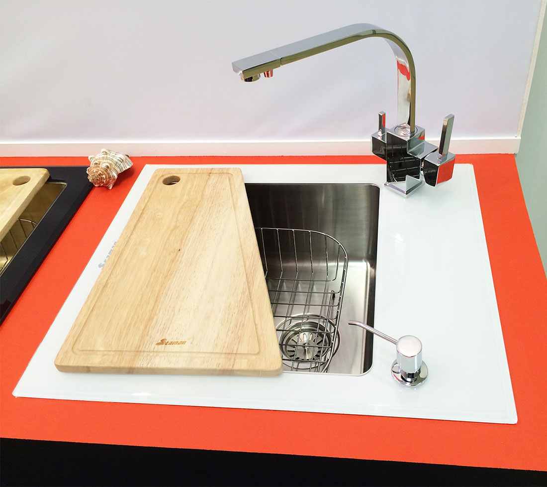 Кухонные мойки Eco Glass SMG-610W.B SEAMAN  - Вид №1