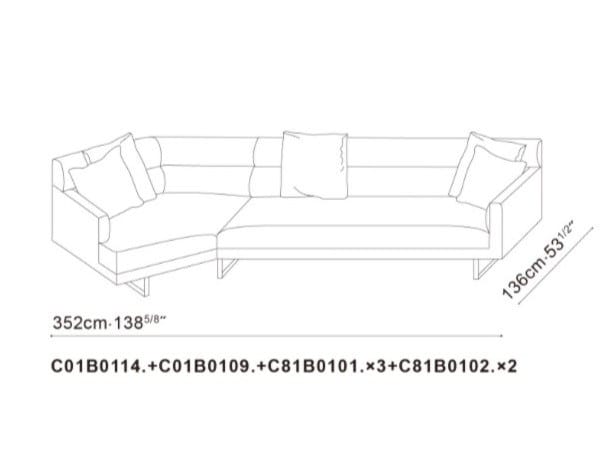 Изогнутый диван из ткани CAMERICH Amor ARCH-00151662 - Вид №11