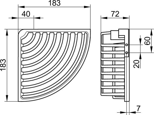 24944010100 Угловая корзинка для губки KEUCO ПОЛОЧКИ ДЛЯ ДУША - Вид №2