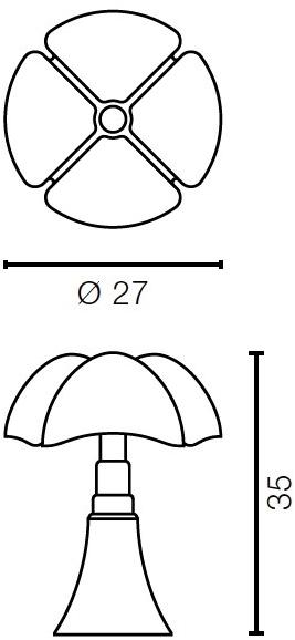 Martinelli Luce Настольная лампа из стали и метакрилата без фитов Pipistrello 620/j/dim/t/cl/ - Вид №3