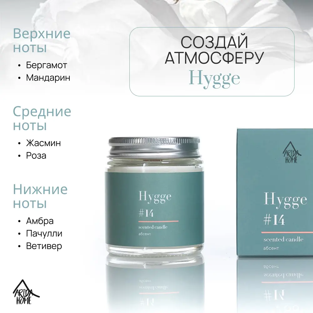 Свеча в стакане ароматизированная Arida Home Hygge N14 Абсент 89389528 STLM-2131795  - Вид №2
