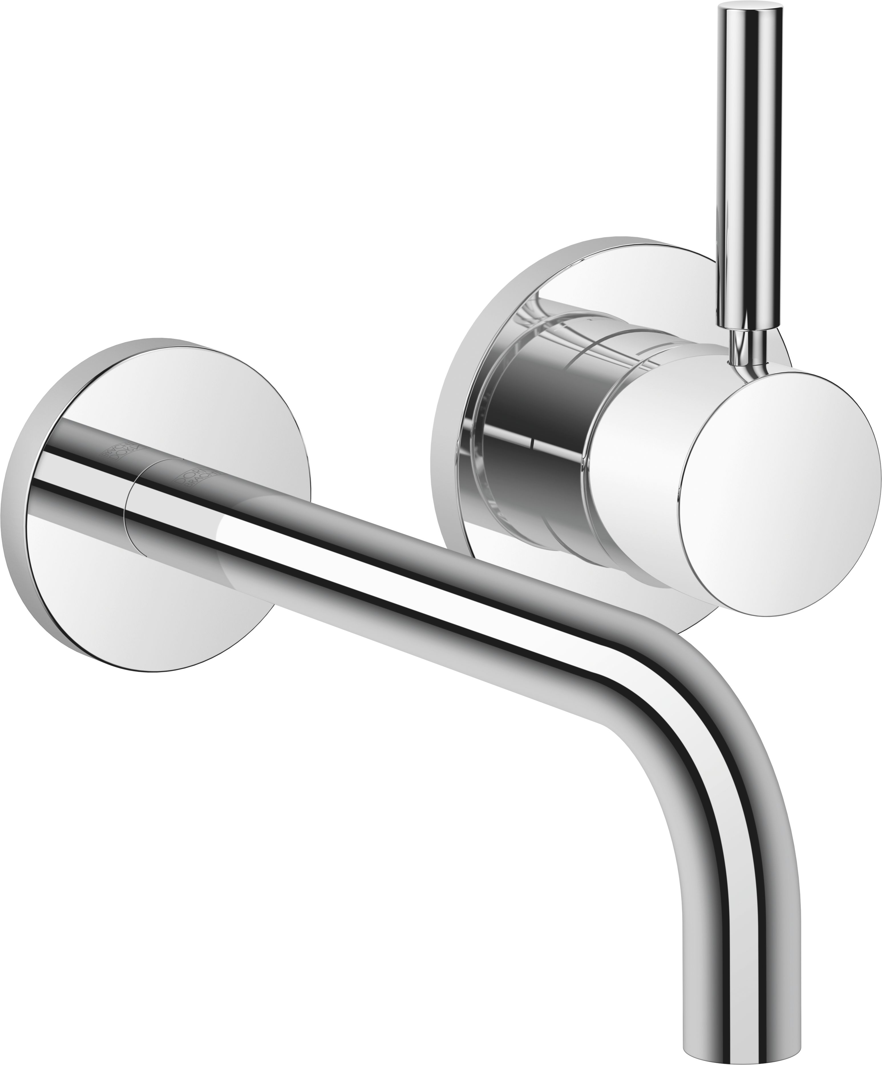 МЕТА Смеситель для раковины однорычажный настенный с отдельными розетками - Хром