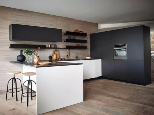 Cesar Лакированная встроенная кухня с меламиновым полуостровом Maxima 2.2