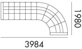 Grado Design 6-местный угловой диван в коже Salami Sal-sf-g06 - Вид №2