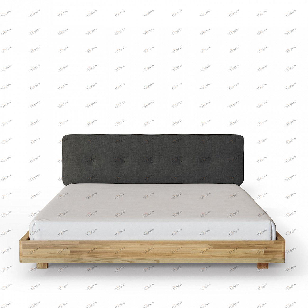 Кровать двуспальная 180x200 серая EcoComb BRAGIN DESIGN ДИЗАЙНЕРСКИЕ 256616 Бежевый;черный 