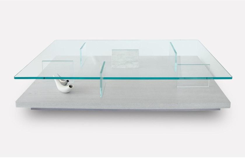 MORADA Прямоугольный журнальный столик из дерева и стекла Puro Puro ct - Вид №3