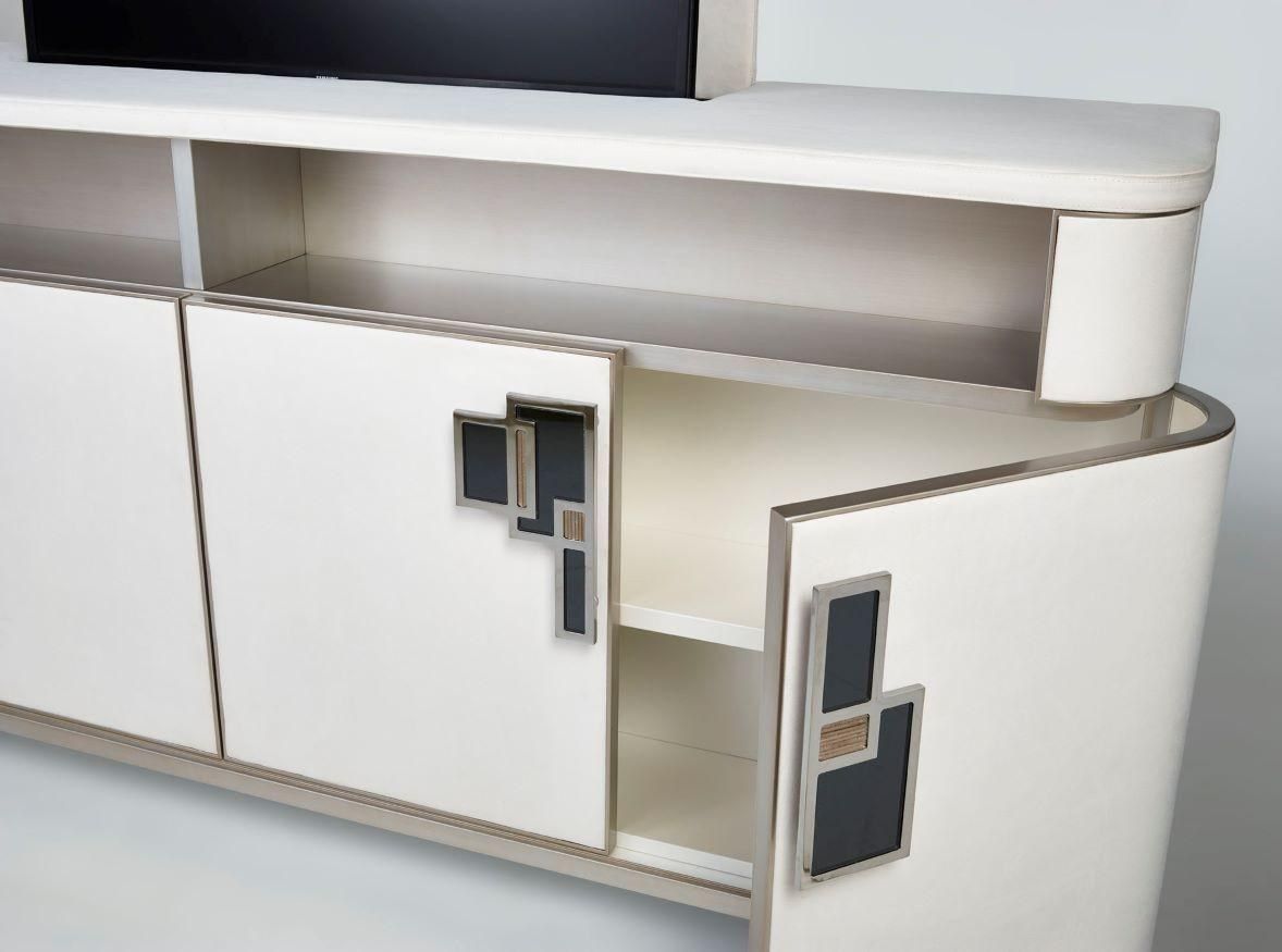 Кожаный шкаф для телевизора с распашными дверцами Sicis Dongiovanni ARCH-00110026 - Вид №3