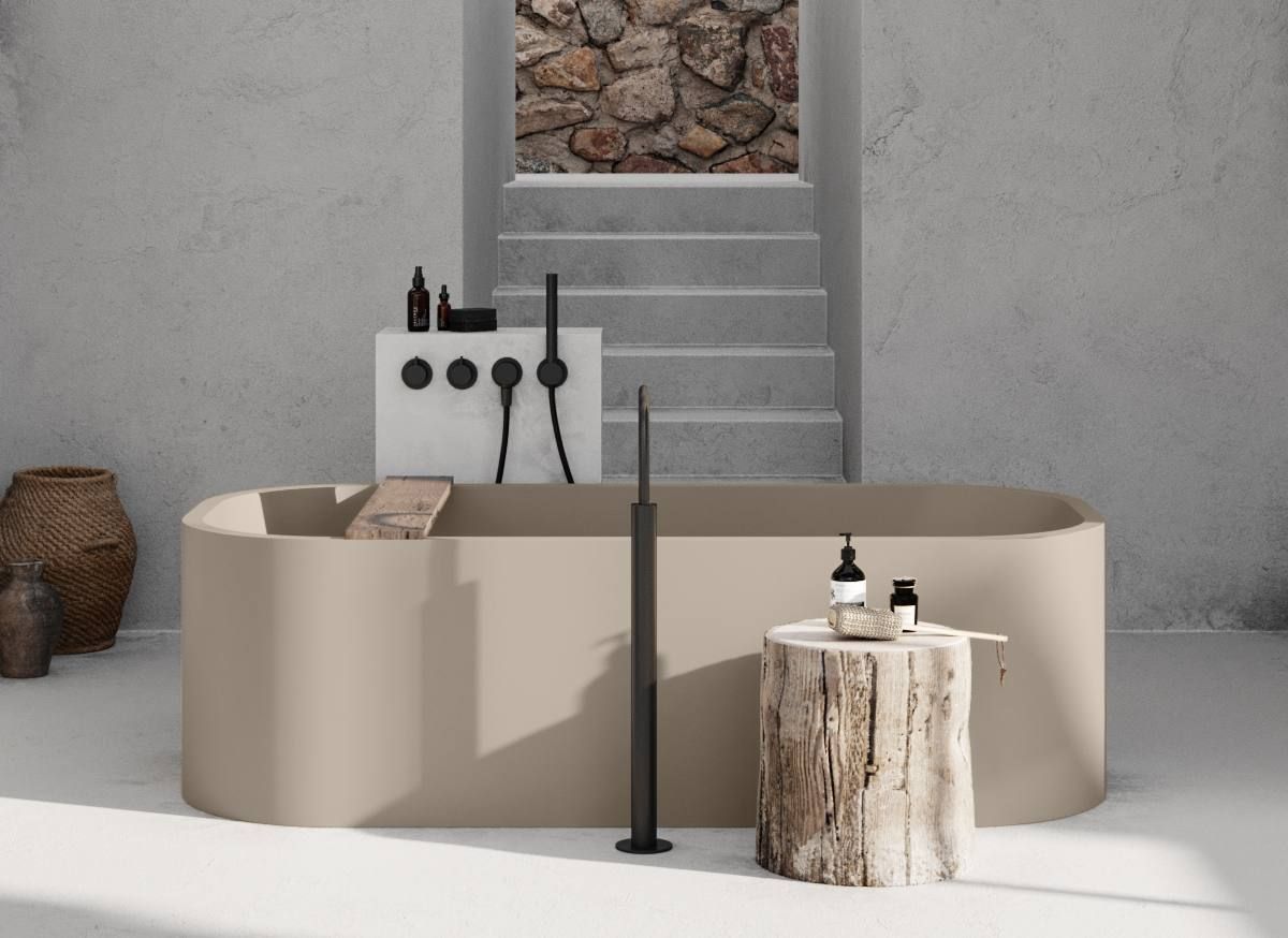 Овальная ванна в центре комнаты в твердой поверхности COCOON Piet Boon ARCH-00144532 - Вид №4