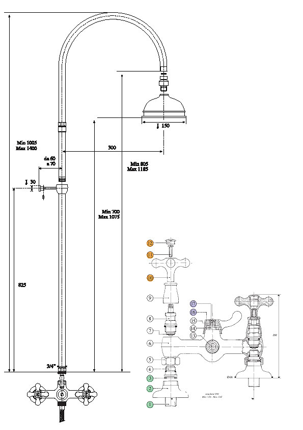 660920KO21D200 Душевая система Bandini Classic Santreyd - Вид №1