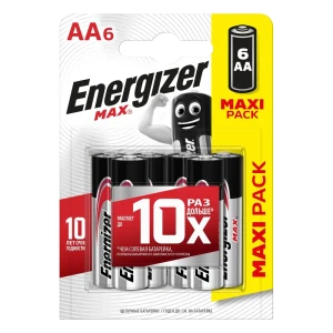 Батарейка Energizer Max AA (LR6) алкалиновая 6 шт.