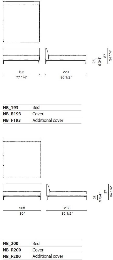 Cappellini Мягкая кровать со съемным чехлом из ткани или кожи sun-id-1436190 - Вид №5