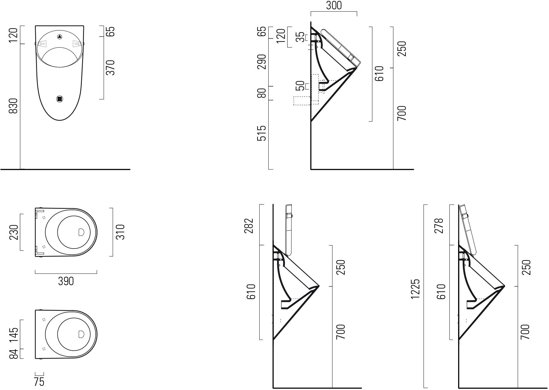 769811 Настенный писсуар, уринал с мушкой GSI ceramica Community - Вид №2