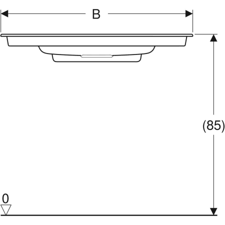 500.395.01.2 Встраиваемая раковина Geberit ONE горизонтальный выпуск, с укороченным вылетом Geberit  - Вид №3