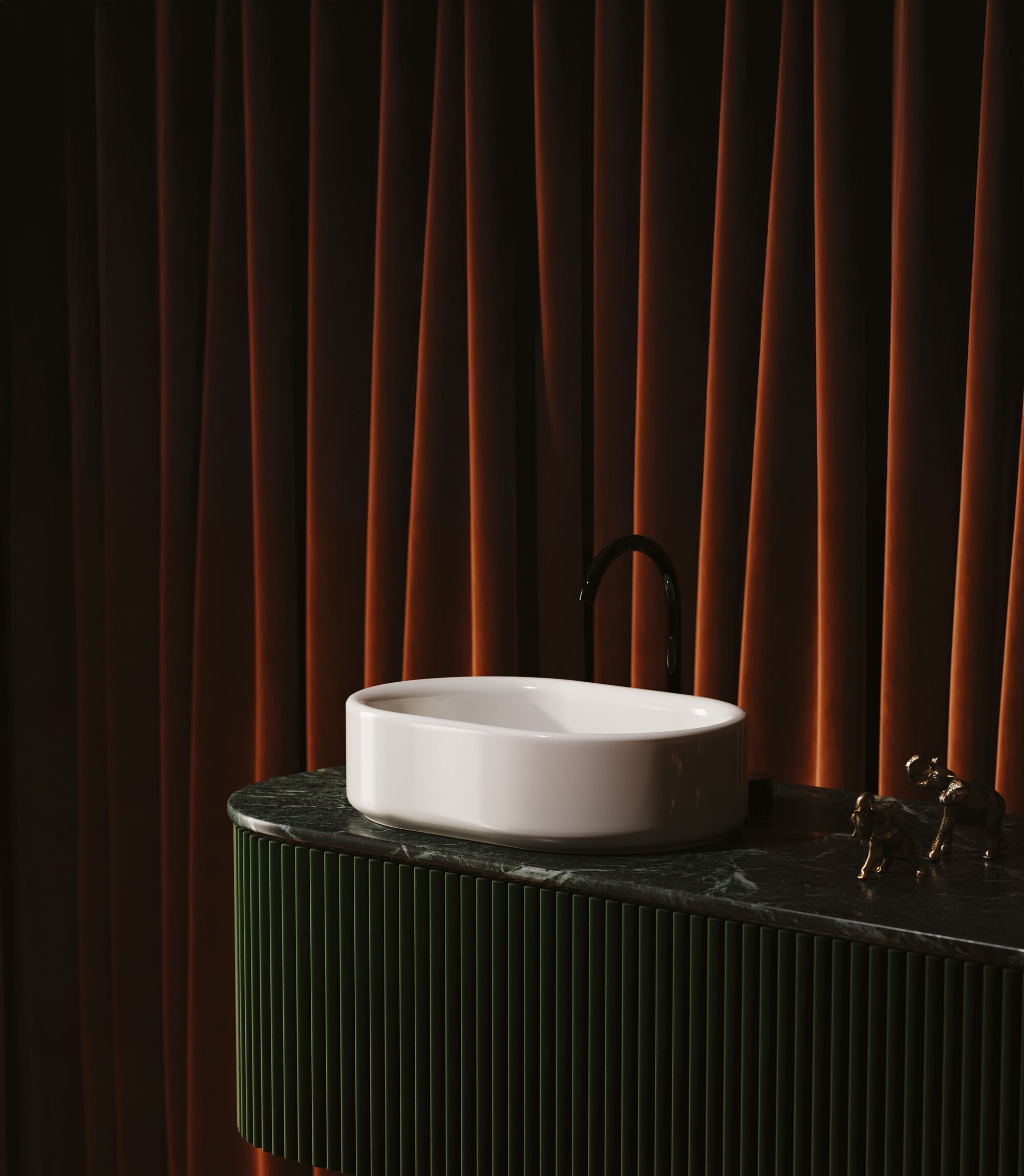 Керамическая столешница овальная раковина ArtCeram Won ARCH-00117646 - Вид №1