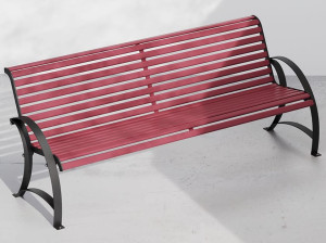 Металлическая скамья с подлокотниками