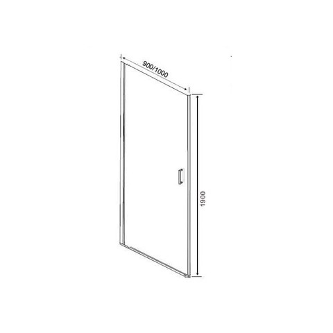 Orange E05-090TCR Душевая дверь распашная универсальная 90х190 см хром прозрачный sun-id-1517259 - Вид №1