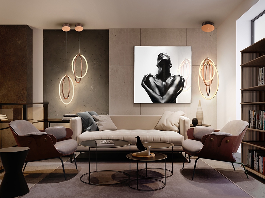 084249 Подвесной светильник LED 22Ø розовое золото Schuller Ocellis  - Вид №2