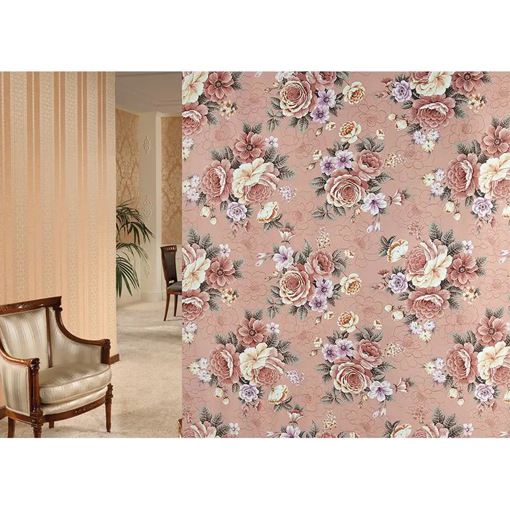 Ткань «Цветы» 1 п/м 280 см блэкаут цвет красный 16238427 STLM-2187491 ТОРГОВЫЙ ДОМ ТЕКСТИЛЬ  - Вид №3